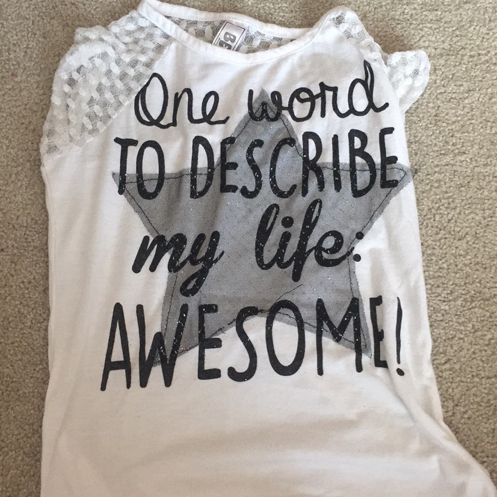 Cute white and silver laced T-shirt